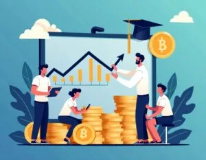 Representation of earning passive income with crypto, showcasing strategies like staking and lending.