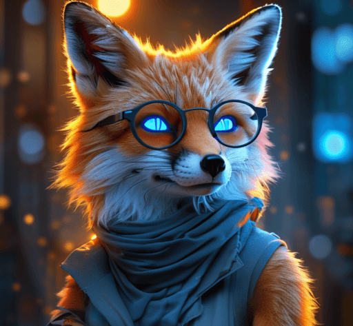 Ledger, the digital fox mascot of Crypto-Wealth-Hub, representing intelligence, security, and adaptability in the world of cryptocurrencies.